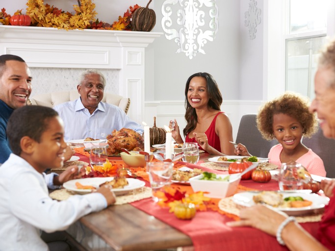 Family Enjoying Thanksgiving Meal